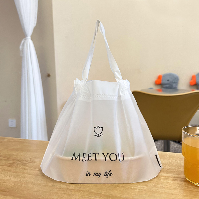 Takeaway Bag, Catering Commercial Drawstring Bag, Plastic Disposable Portable Takeout Bag, Light Food Bag, Custom Logo