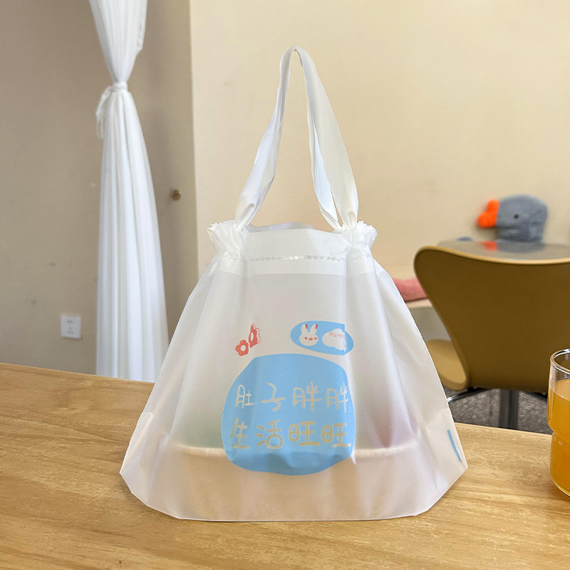 Takeaway Bag, Catering Commercial Drawstring Bag, Plastic Disposable Portable Takeout Bag, Light Food Bag, Custom Logo