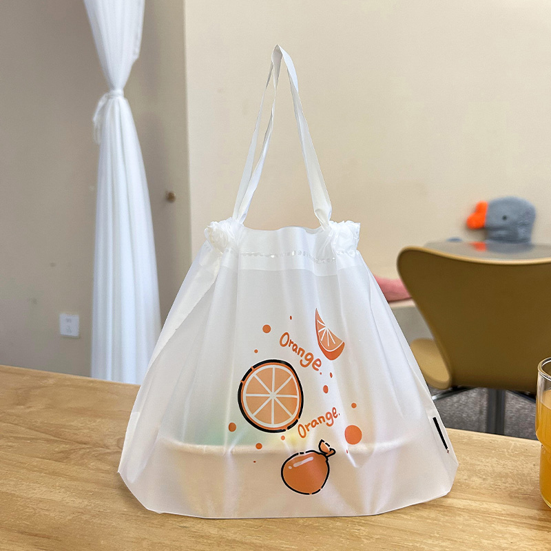 Takeaway Bag, Catering Commercial Drawstring Bag, Plastic Disposable Portable Takeout Bag, Light Food Bag, Custom Logo