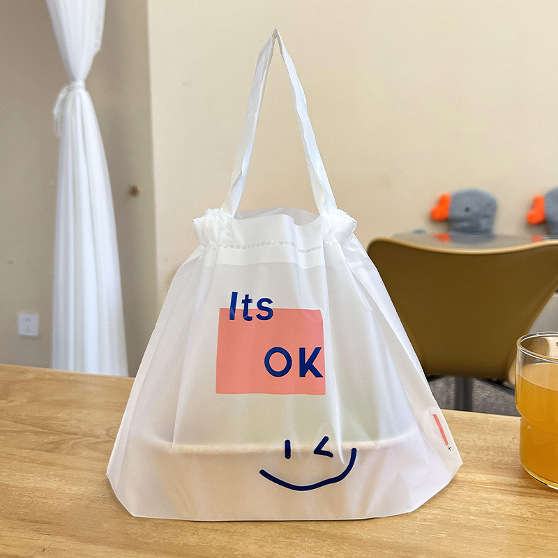 Takeaway Bag, Catering Commercial Drawstring Bag, Plastic Disposable Portable Takeout Bag, Light Food Bag, Custom Logo