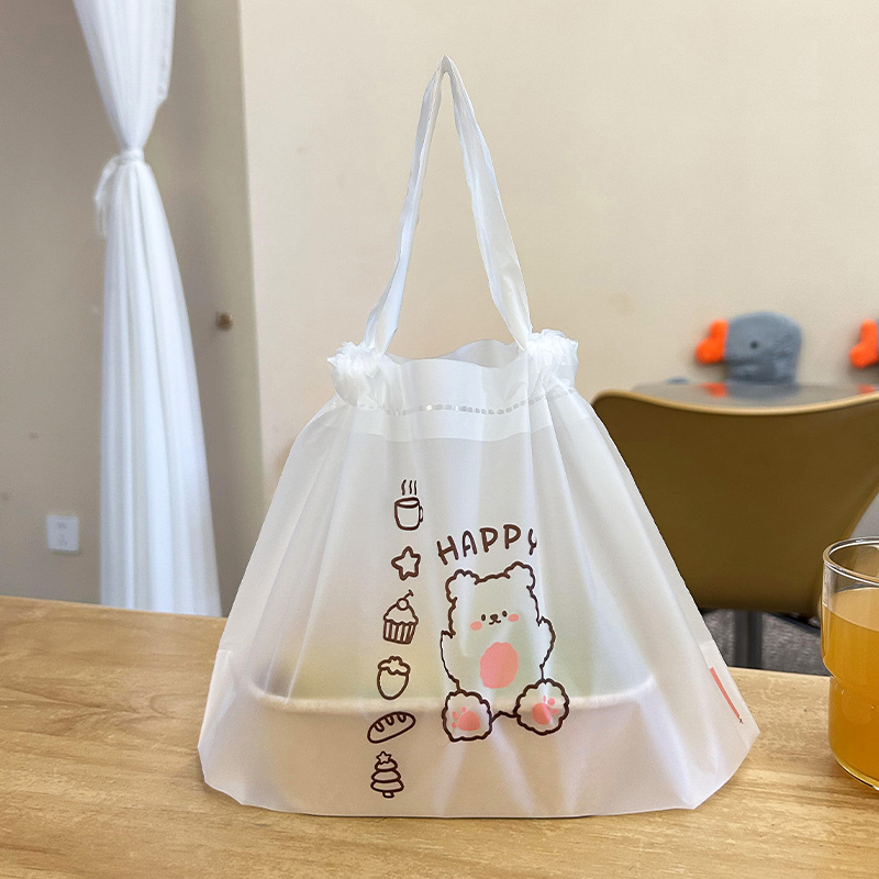 Takeaway Bag, Catering Commercial Drawstring Bag, Plastic Disposable Portable Takeout Bag, Light Food Bag, Custom Logo