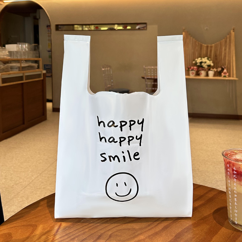 Plastic Takeout Bag Bakery Food Packaging Bag Disposable Supermarket Shopping Convenient Vest Hand Bag