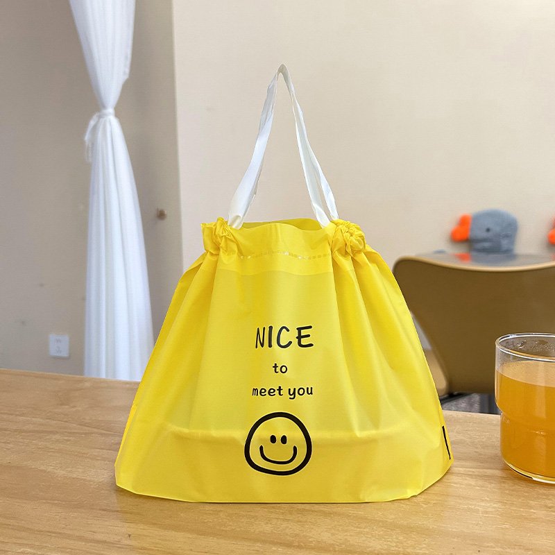 Takeaway Bag, Catering Commercial Drawstring Bag, Plastic Disposable Portable Takeout Bag, Light Food Bag, Custom Logo