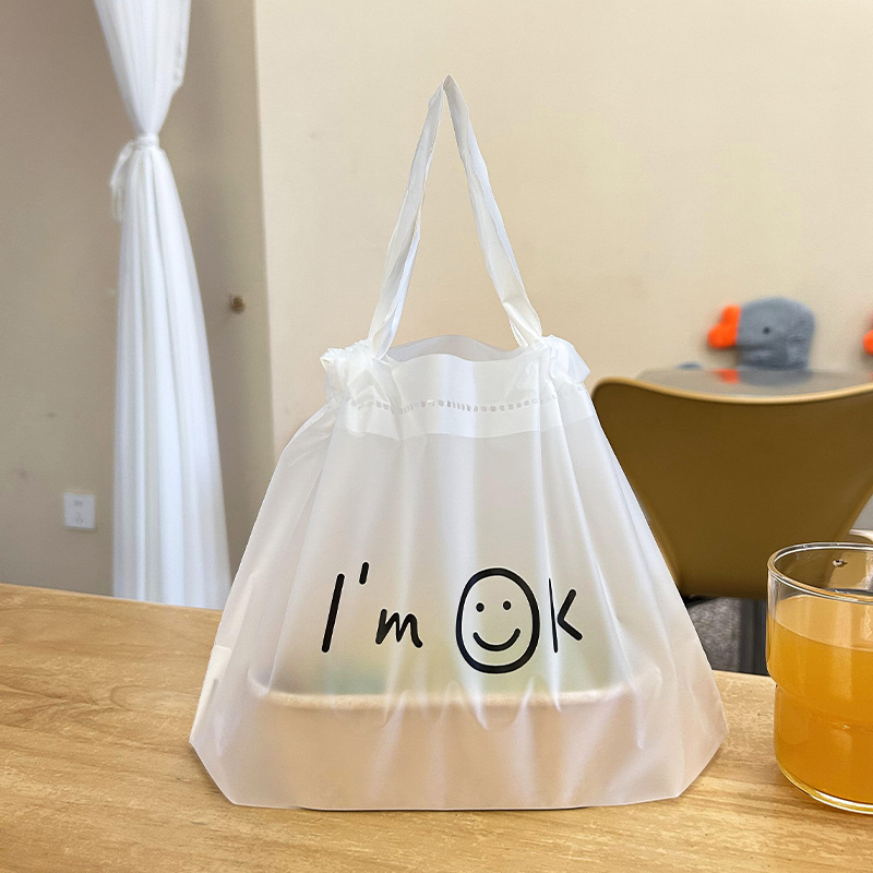 Takeaway Bag, Catering Commercial Drawstring Bag, Plastic Disposable Portable Takeout Bag, Light Food Bag, Custom Logo