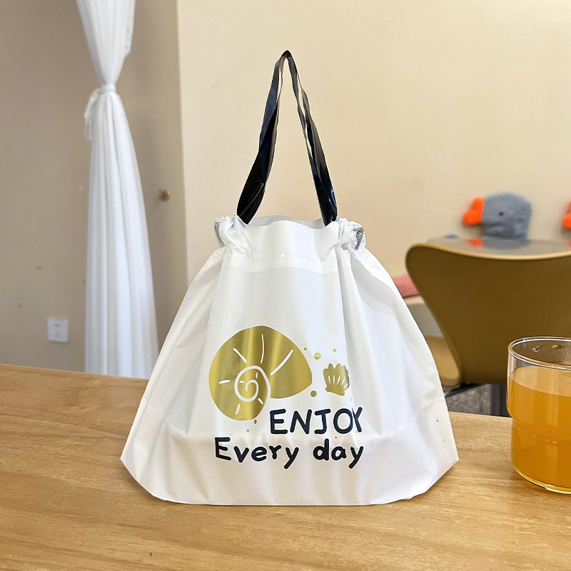 Takeaway Bag, Catering Commercial Drawstring Bag, Plastic Disposable Portable Takeout Bag, Light Food Bag, Custom Logo