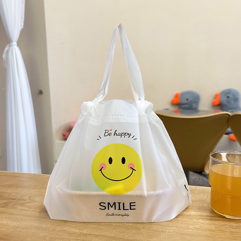 Takeaway Bag, Catering Commercial Drawstring Bag, Plastic Disposable Portable Takeout Bag, Light Food Bag, Custom Logo