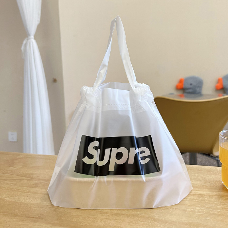 Takeaway Bag, Catering Commercial Drawstring Bag, Plastic Disposable Portable Takeout Bag, Light Food Bag, Custom Logo